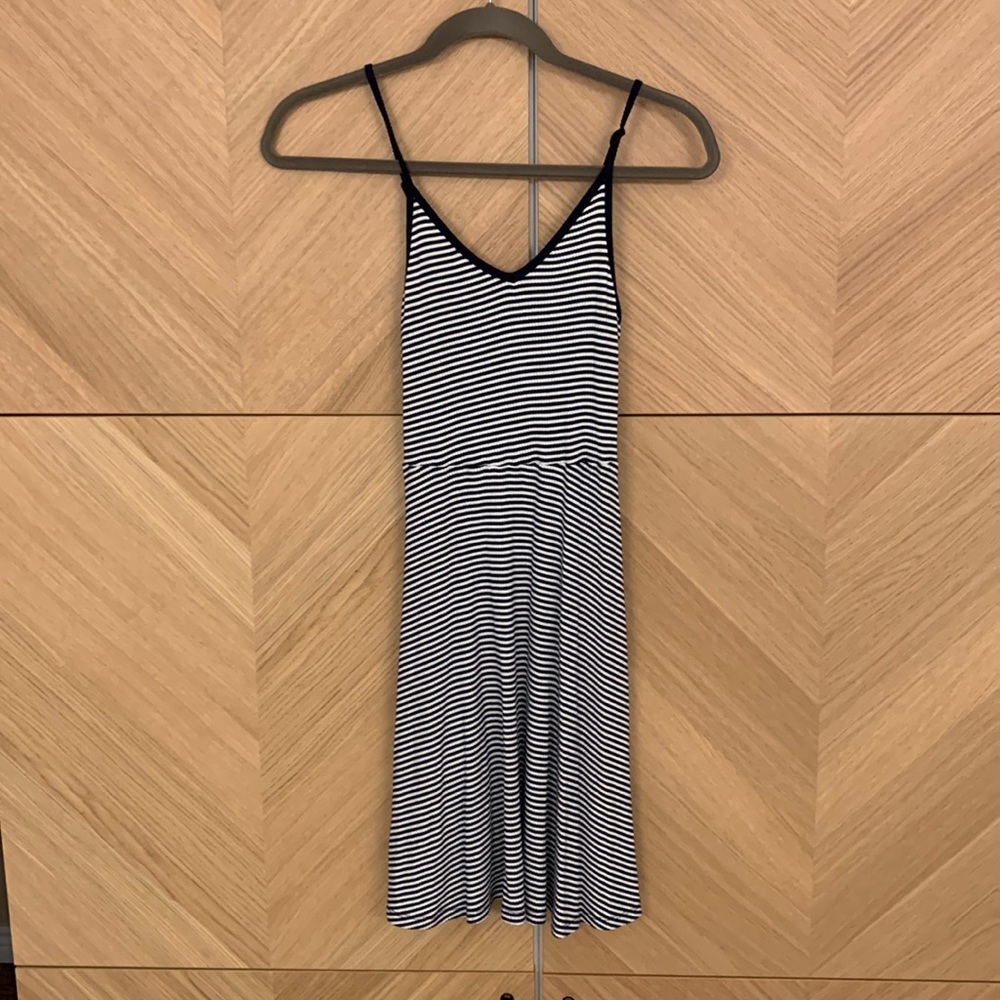 Navy and white stripe summer dress